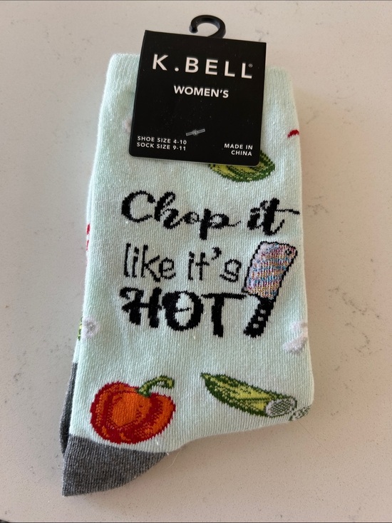 k bell Accessories - Women's Light Mint 'Chop It Like It's Hot' Novelty Socks
